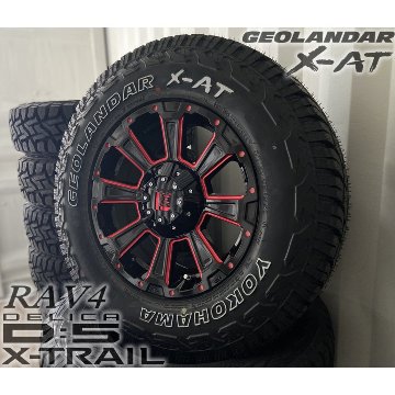 D5 RAV4 エクストレイル アウトランダー タイヤホイールセット 16インチ DeathRock ヨコハマタイヤ ジオランダー X-AT G016 235/70R16の画像