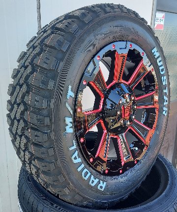 デリカD5 エクストレイル RAV4 クロスロード タイヤホイールセット 16インチ DeathRock MUDSTAR Radial MT 215/70R16 225/70R16の画像