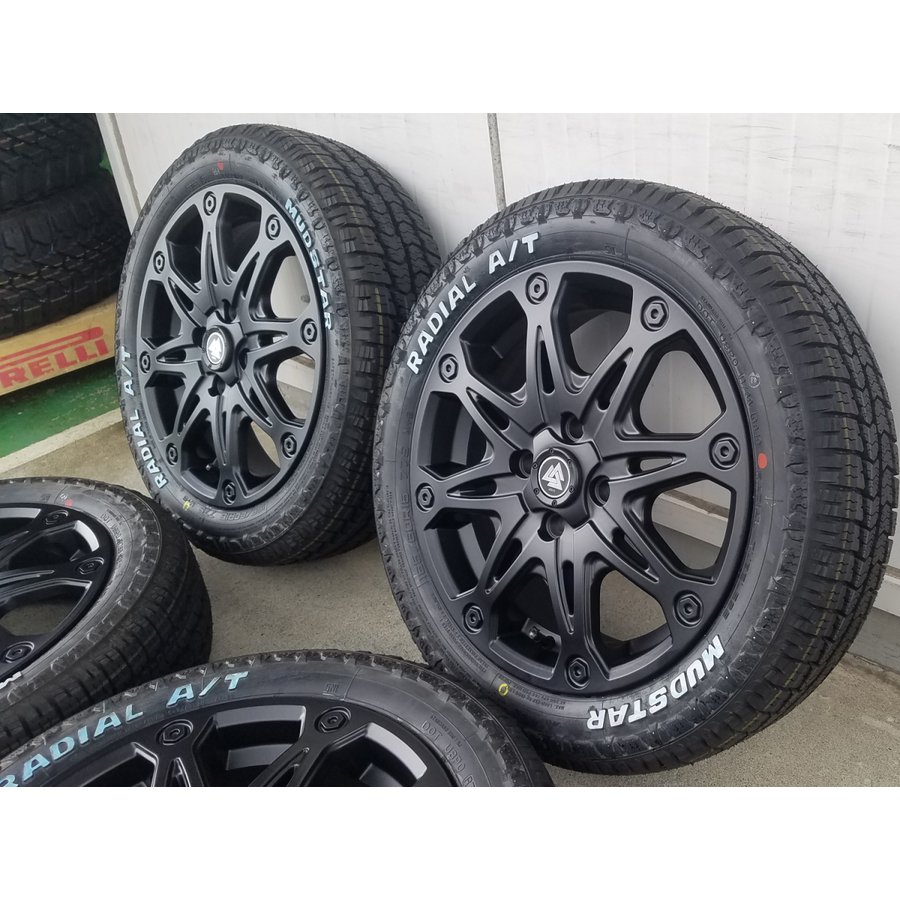 ハスラー タフト ウェイク エブリィ アトレーワゴン ハイゼット 15インチ マッドスター ラジアル AT 165/60R15 ホワイトレターの画像