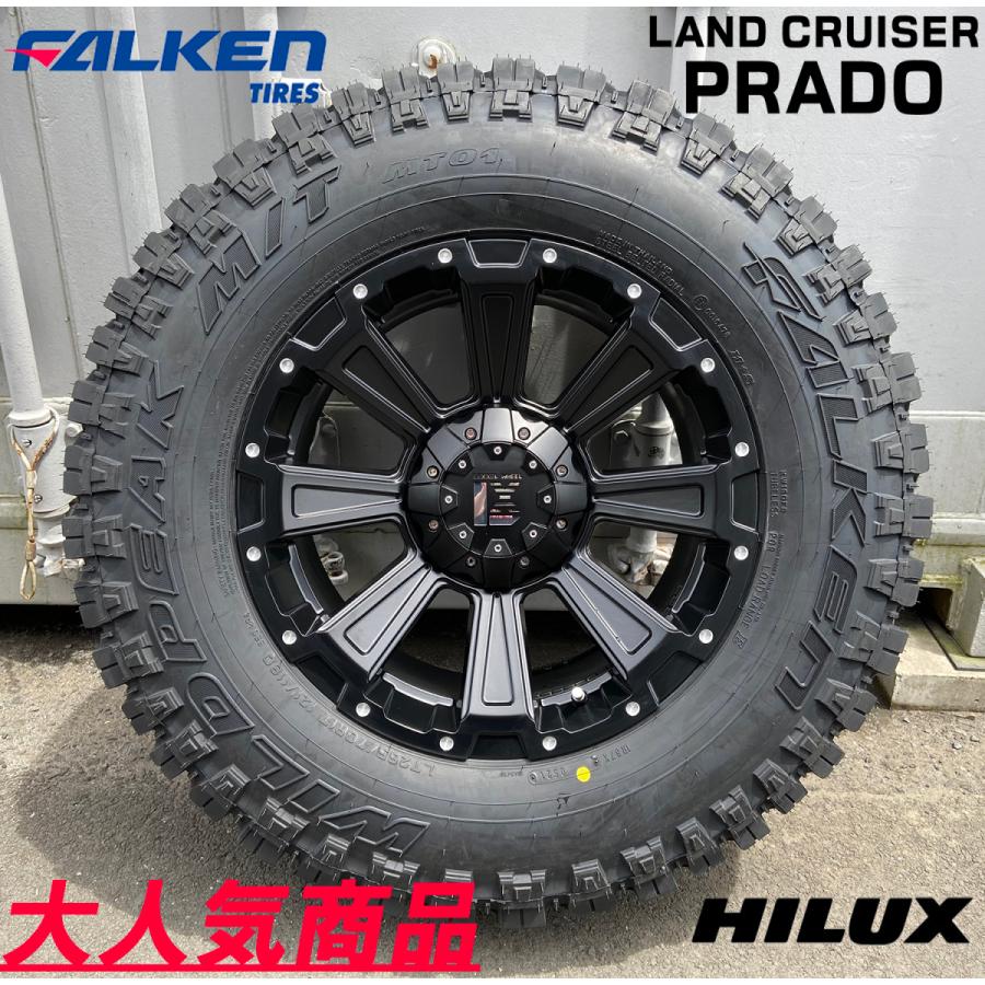 プラド ハイラックス FJ H3 タイヤホイールセット 17インチ DeathRock FALKEN Wildpieak MT01 265/70R17 285/70R17の画像