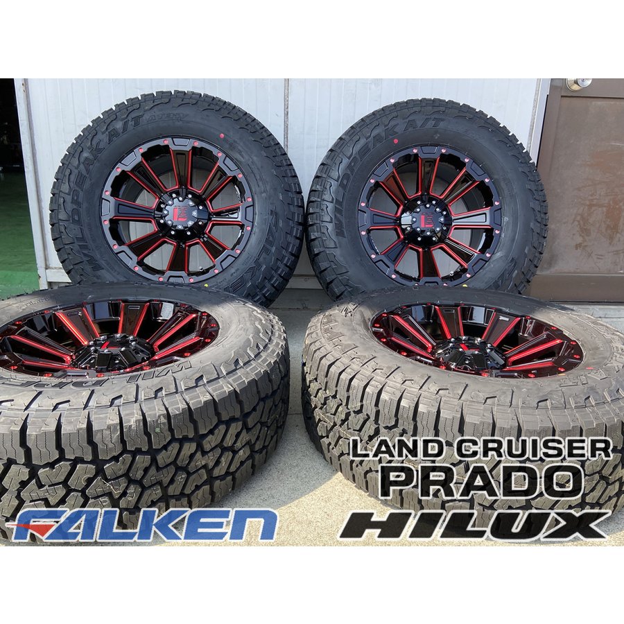 プラド ハイラックス FJ H3 タイヤホイールセット 17インチ DeathRock FALKEN Wildpieak AT03W 265/70R17 265/65R17の画像