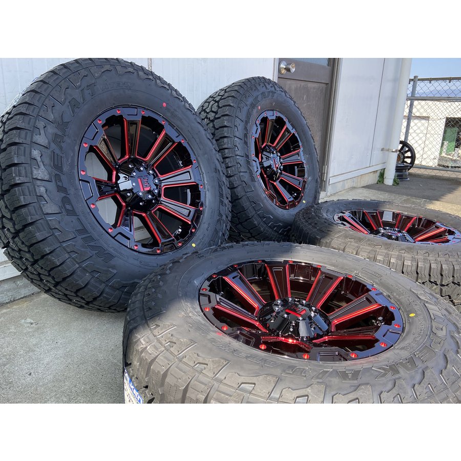 プラド ハイラックス FJ H3 タイヤホイールセット 17インチ DeathRock FALKEN Wildpieak AT03W 265/70R17 265/65R17の画像