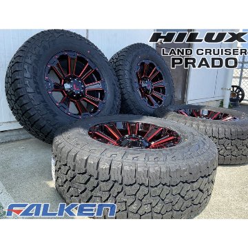 プラド ハイラックス FJ H3 タイヤホイールセット 17インチ DeathRock FALKEN Wildpieak AT03W 265/70R17 265/65R17の画像