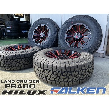 プラド ハイラックス FJ H3 タイヤホイールセット 17インチ DeathRock FALKEN Wildpieak AT03W 265/70R17 265/65R17の画像