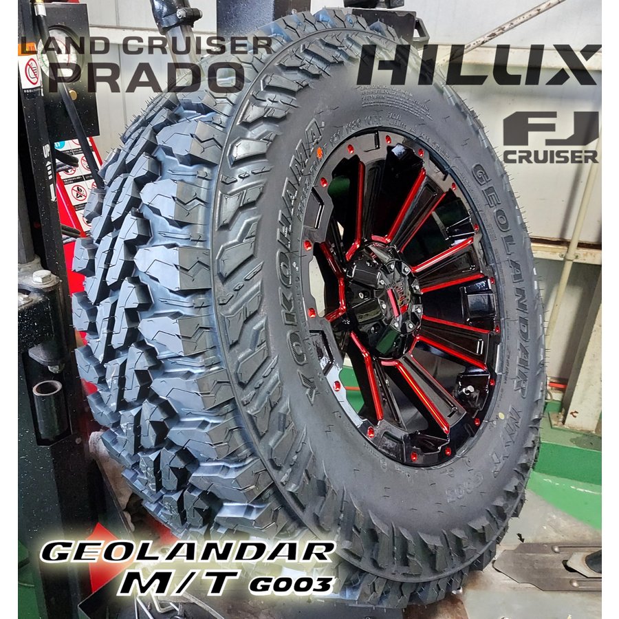 プラド ハイラックス FJ H3 タイヤホイールセット 17インチ DeathRock YOKOHAMA ジオランダー MT 265/65R17 265/70R17 285/70R17の画像