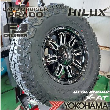 プラド ハイラックス FJ H3 タイヤホイールセット 17インチ Balano YOKOHAMA ｼﾞｵﾗﾝﾀﾞｰ X-AT 265/65RR17 265/70R17 285/70R17の画像