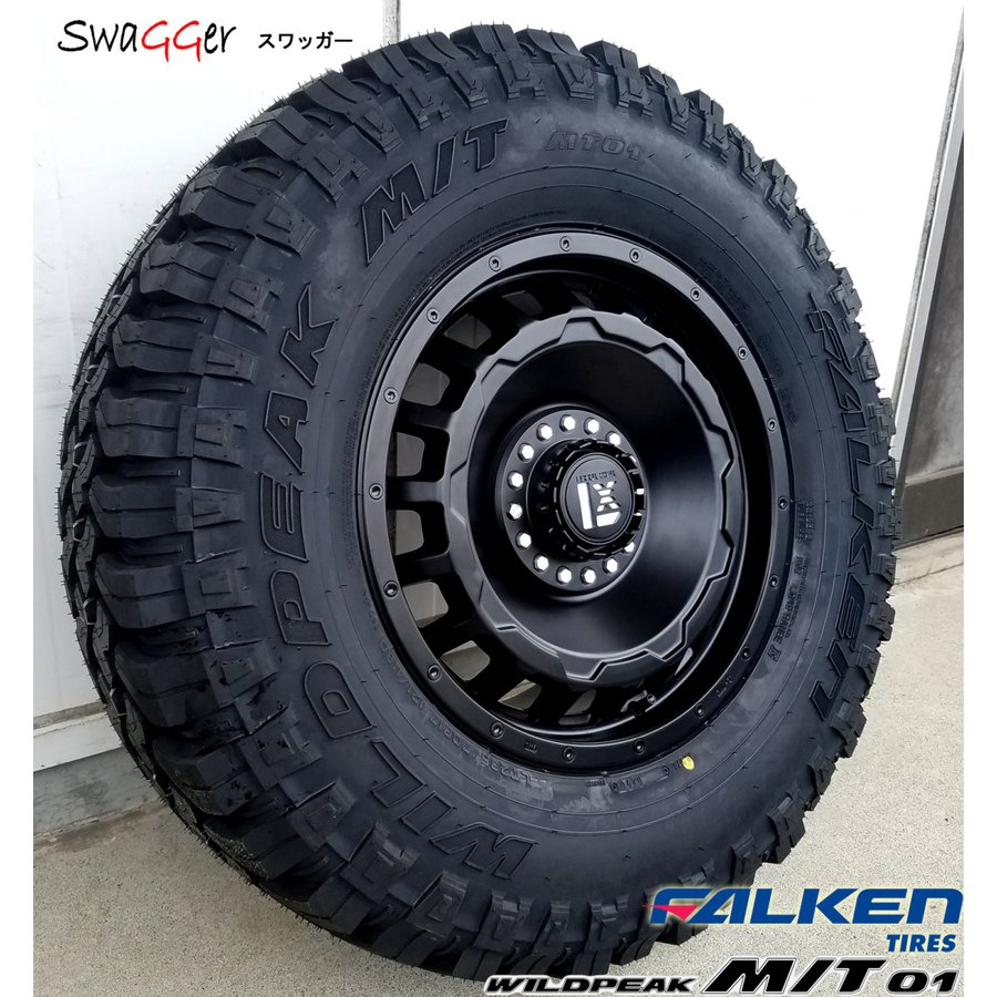 ラングラー JL JK タイヤホイールセット 17インチ SwaGGer FALKEN Wildpieak MT01 265/70R17 285/70R17の画像