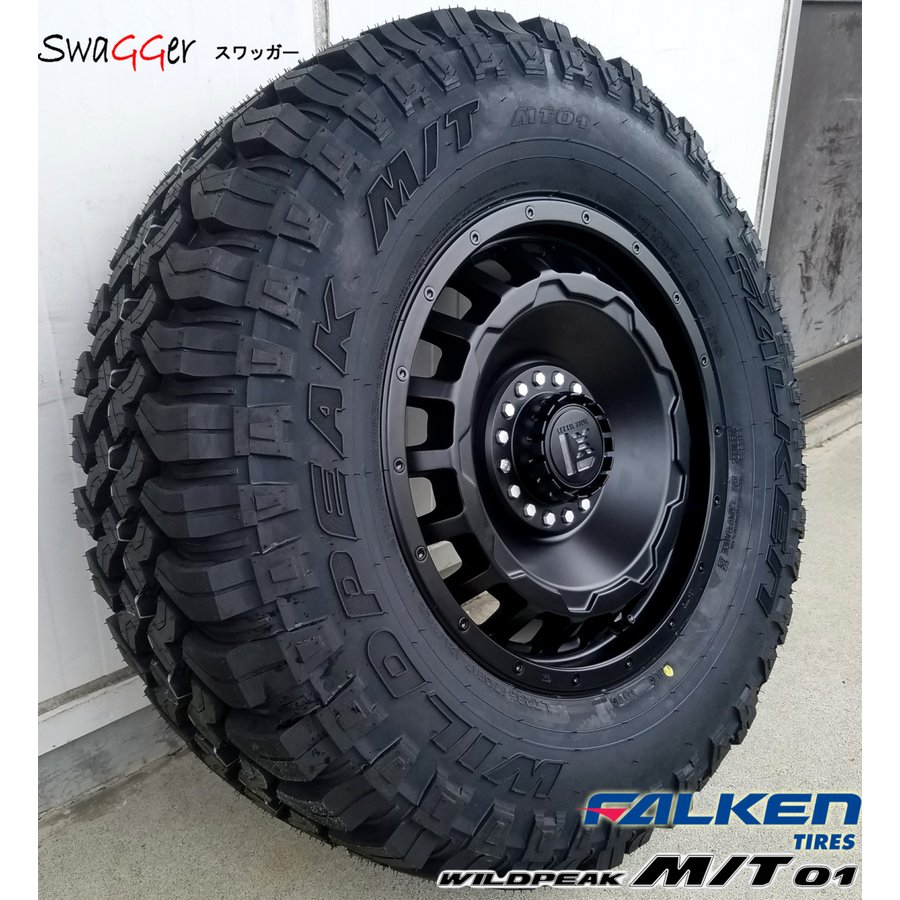 ラングラー JL JK タイヤホイールセット 17インチ SwaGGer FALKEN Wildpieak MT01 265/70R17 285/70R17の画像