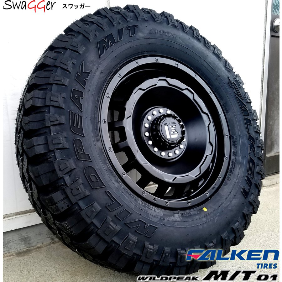 ラングラー JL JK タイヤホイールセット 17インチ SwaGGer FALKEN Wildpieak MT01 265/70R17 285/70R17の画像