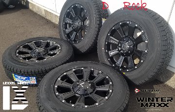 アルファード ステップワゴン スタッドレスタイヤホイールセット 16インチ DeathRock デスロック ダンロップ SJ8+ 215/65R16 215/70R16 225/70R16の画像