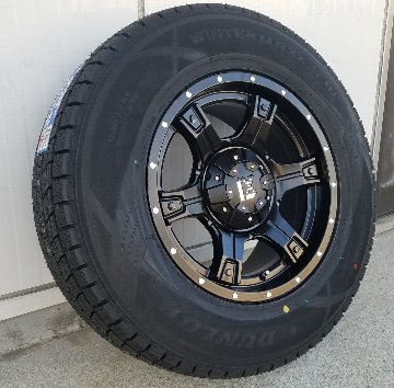 JL JK ラングラー スタッドレスタイヤホイールセット 17インチ OutLaw アウトロー ダンロップ SJ8+ 275/65R17 265/70R17の画像