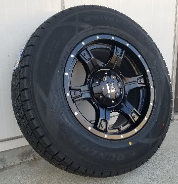 JL JK ラングラー スタッドレスタイヤホイールセット 17インチ OutLaw アウトロー ダンロップ SJ8+ 275/65R17 265/70R17の画像