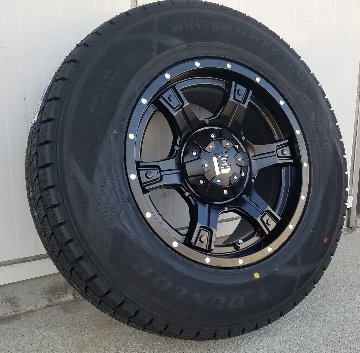 JL JK ラングラー スタッドレスタイヤホイールセット 17インチ OutLaw アウトロー ダンロップ SJ8+ 275/65R17 265/70R17の画像