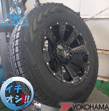 プラド ハイラックス FJ サーフ スタッドレスタイヤホイールセット 17インチ DeathRock デスロック ヨコハマ アイスガード 265/65R17 265/70R17の画像