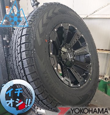 プラド ハイラックス FJ サーフ スタッドレスタイヤホイールセット 17インチ DeathRock デスロック ヨコハマ アイスガード 265/65R17 265/70R17の画像