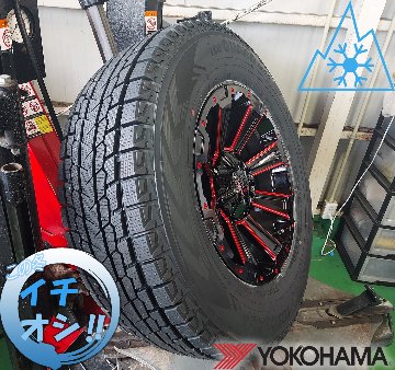 プラド ハイラックス FJ サーフ スタッドレスタイヤホイールセット 17インチ DeathRock デスロック ヨコハマ アイスガード 265/65R17 265/70R17の画像