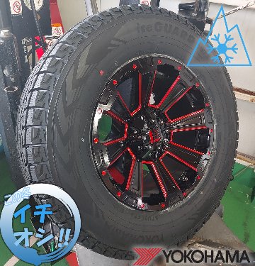 プラド ハイラックス FJ サーフ スタッドレスタイヤホイールセット 17インチ DeathRock デスロック ヨコハマ アイスガード 265/65R17 265/70R17の画像