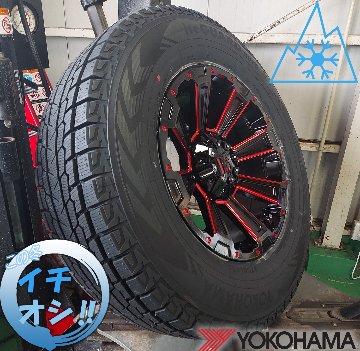 プラド ハイラックス FJ サーフ スタッドレスタイヤホイールセット 17インチ DeathRock デスロック ヨコハマ アイスガード 265/65R17 265/70R17の画像