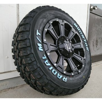 車検対応 200系ハイエース レジアスエース タイヤホイールセット 16インチ DeathRock デスロック マッドスター ラジアル MT 215/65R16 ホワイトレターの画像