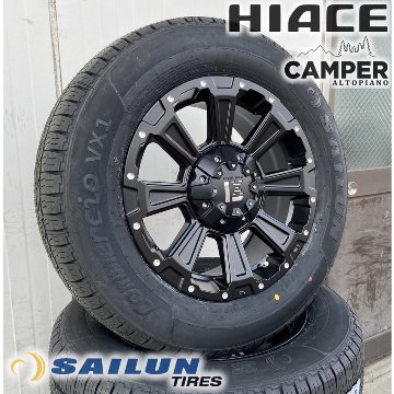 車検対応 200系ハイエース レジアスエース タイヤホイールセット 16インチ DeathRock デスロック SAILUN VX1 215/65R16 ホワイトレターの画像