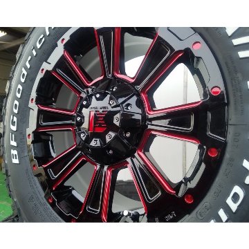 200系ハイエース レジアスエース タイヤホイールセット 16インチ DeathRock デスロック BF グッドリッチ オールテレン KO2 215/70R16 ホワイトレターの画像