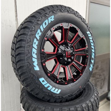 200系ハイエース レジアスエース タイヤホイールセット 16インチ DeathRock デスロック モンスタ マッドウォーリア 215/70R16 ホワイトレターの画像