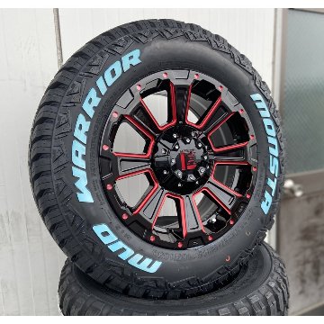 200系ハイエース レジアスエース タイヤホイールセット 16インチ DeathRock デスロック モンスタ マッドウォーリア 215/70R16 ホワイトレターの画像