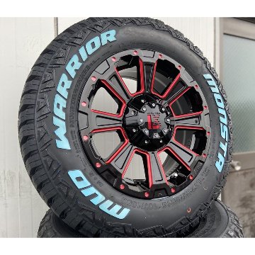 200系ハイエース レジアスエース タイヤホイールセット 16インチ DeathRock デスロック モンスタ マッドウォーリア 215/70R16 ホワイトレターの画像