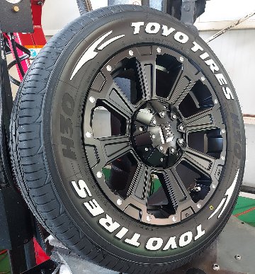 車検対応 200系ハイエース レジアスエース タイヤホイールセット 16インチ LEXXEL DeathRock トーヨー H30 215/65R16 ホワイトレターの画像