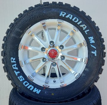 車検対応 200系ハイエース レジアスエース タイヤホイールセット 16インチ バウンティコレクション BD12 MUDSTAR Radial MT 215/65R16 ホワイトレターの画像