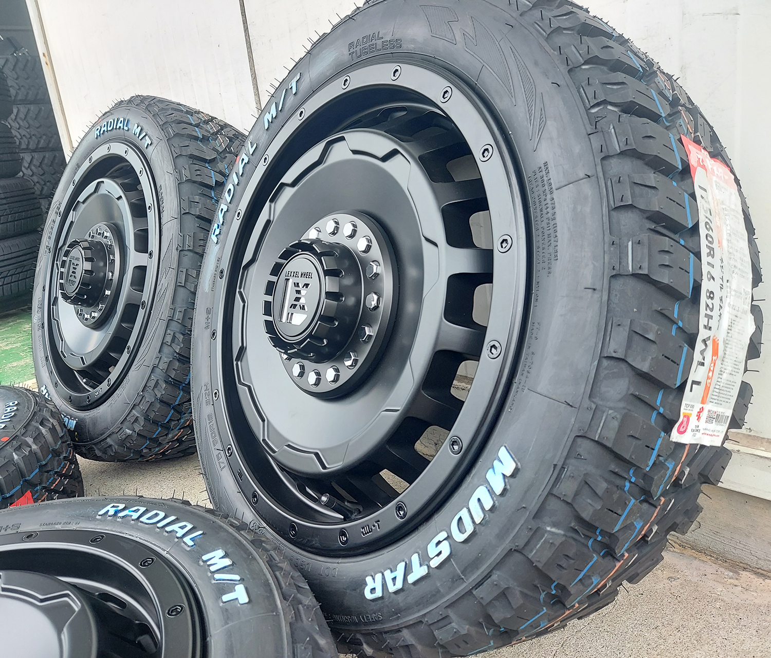 クロスビー LEXXEL SwaGGer MUDSTAR MT 175/60R16 タイヤホイール 16インチ ホワイトレターの画像