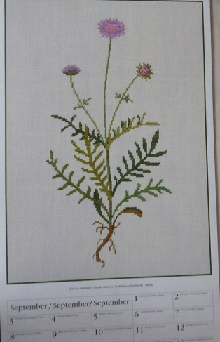北欧 デンマークのフレメ カレンダー1998年野の花のクロスステッチ ゲルダ・ベングトソン