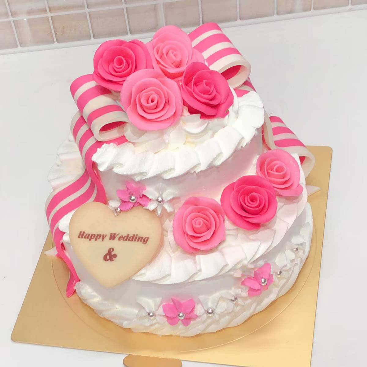 リボンケーキ(薔薇・お花含む)｜夜のケーキ屋さん/オンライン