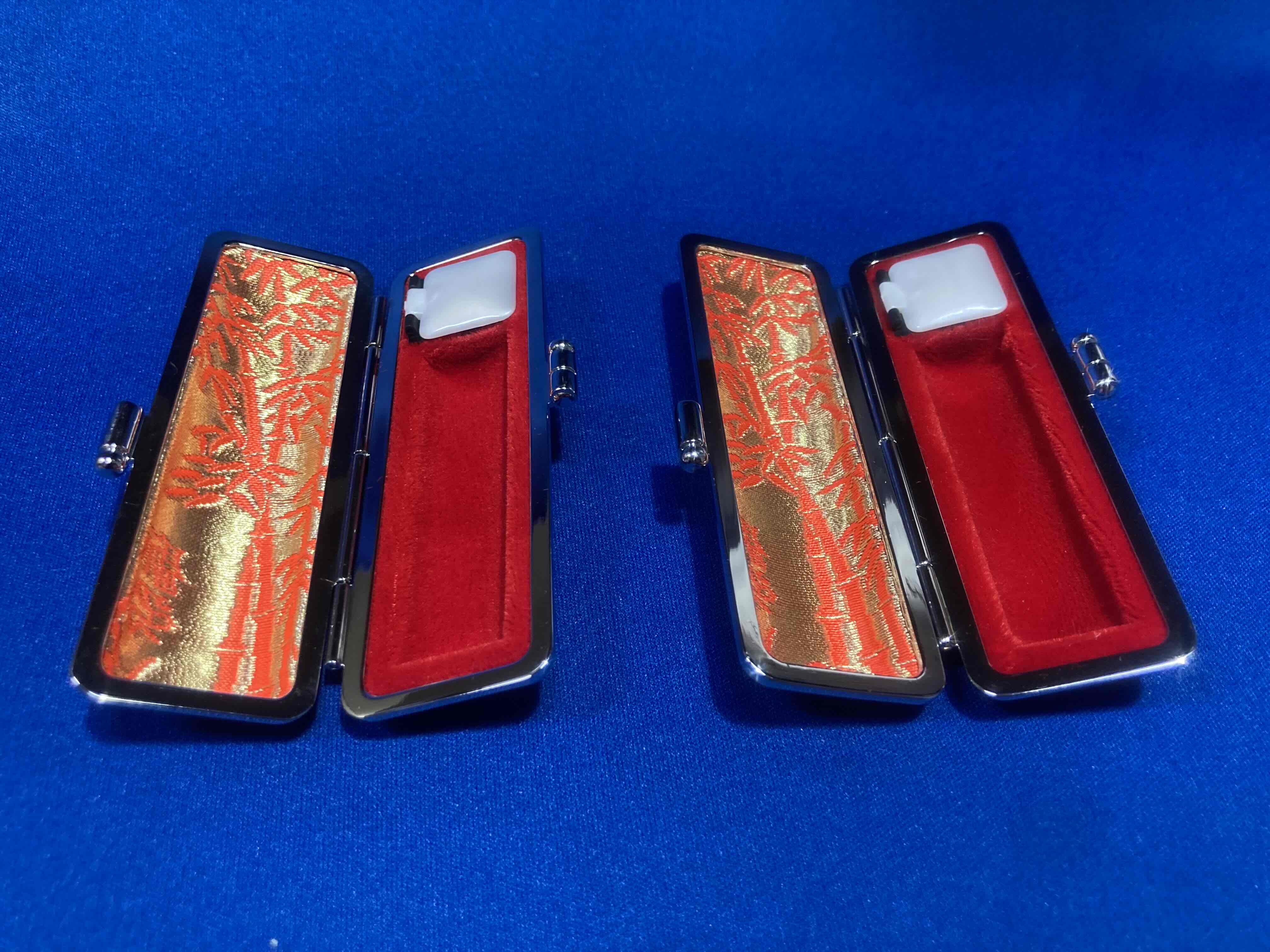 象牙 印章 15mm　個人用 実印 及び 銀行印 ケース付き 象牙印章 象牙はんこ 象牙実印 象牙銀行印の画像